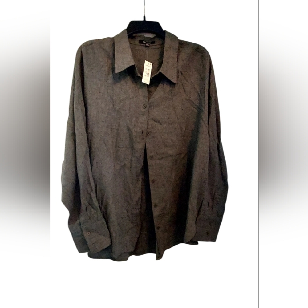 Madewell Charcoal Long Sleeve Button Down Top
